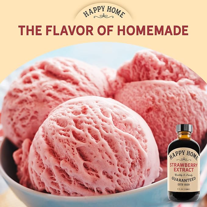 Happy Home Natural Strawberry Flavor - Certified Kosher, 4 oz.