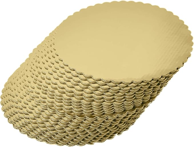 30-Pack Cake Board Rounds, Circle Cardboard Base Boards, 8, 10 and 12-Inch. Perfect for Cake Decorating, 10 of Each Size (Gold, 30)