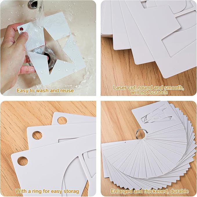 6 Inch Letter Stencils and Numbers: 42 PCS Jumbo Alphabet & Number Stencil Kit for Wood Signs Porch Decor Farmhouse Painting Bulletin Boards & Crafts Christmas Gift for DIY Dads & Makers