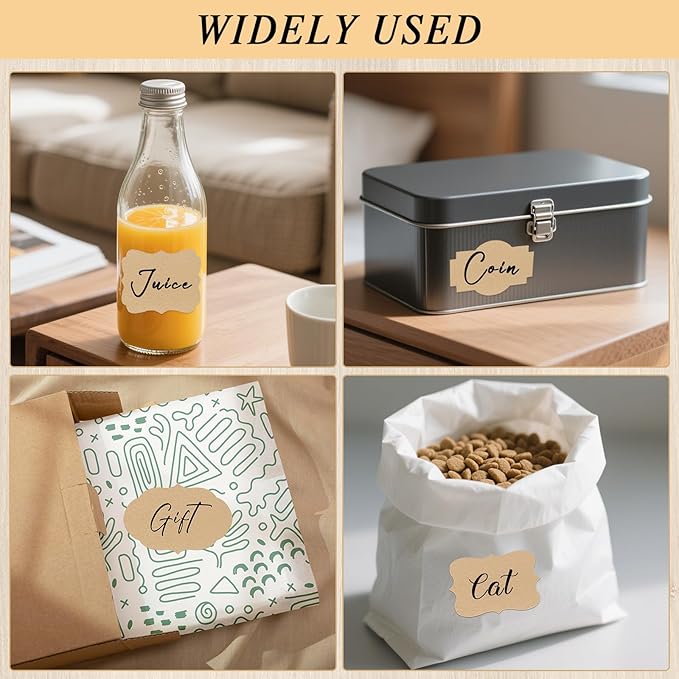 300 Pcs Gift Tags Stickers Name Labels Stickers, 4 Self-Adhesive Handmade Bottle Jar Labels for Presents Decoration Jars Craft