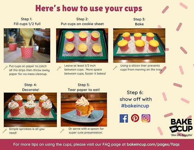 Paper Baking Cups, Greaseproof Disposable Cupcake Liners (Solid Gold, 50 Large Cup)