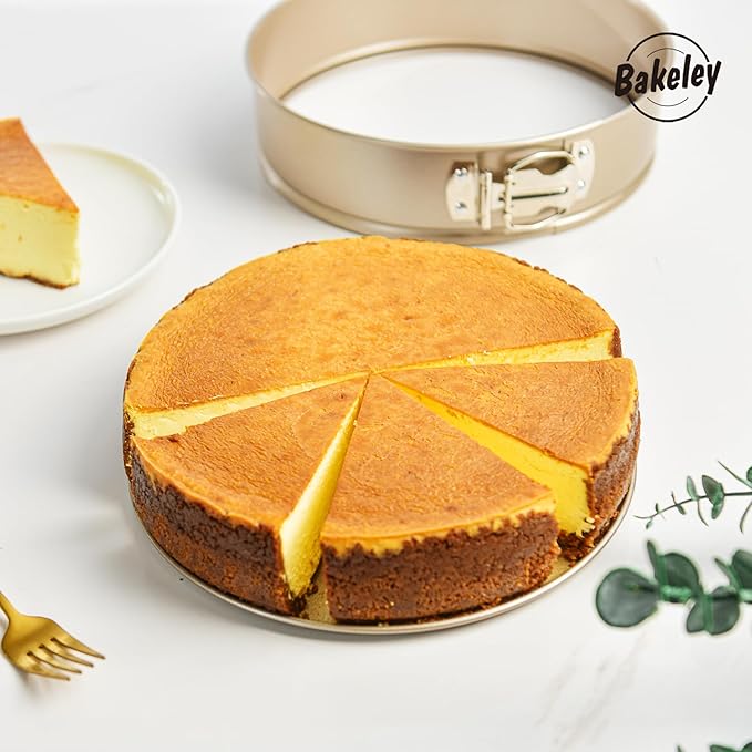 10 Inch Springform Pan, Non-Stick 10 Springform Pan with Removable Bottom, Carbon Steel, Cheesecake (Champagne Gold)