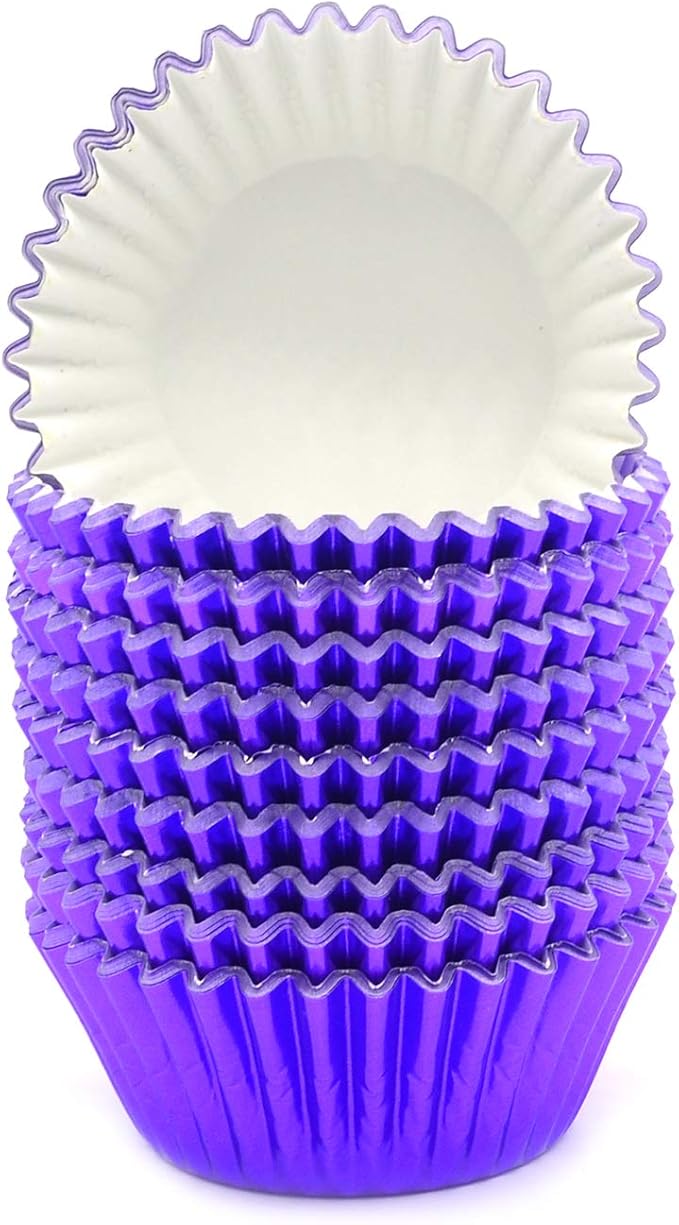 Standard Purple Foil Cupcake Liners Muffin Baking Cups for Party and More, 200-Count
