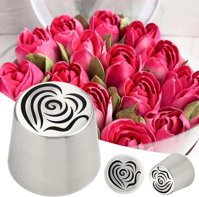Extra Large Russian Piping Tips for Marshmallows Stainless Steel Flower Frosting Nozzles many styles Cake Decorating Baking tool for Buttercream, Cupcakes Cookies(SL87)