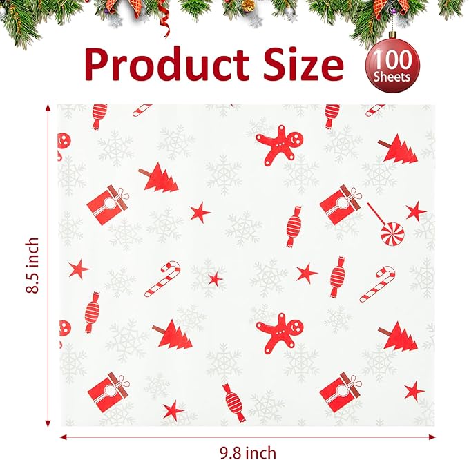 Zezzxu 100 Sheets Wax Paper for Food, Parchment Paper for Cookie Box Deli Wrapping Grease Resistant Basket Liners (9.8 x 8.5 Inches)