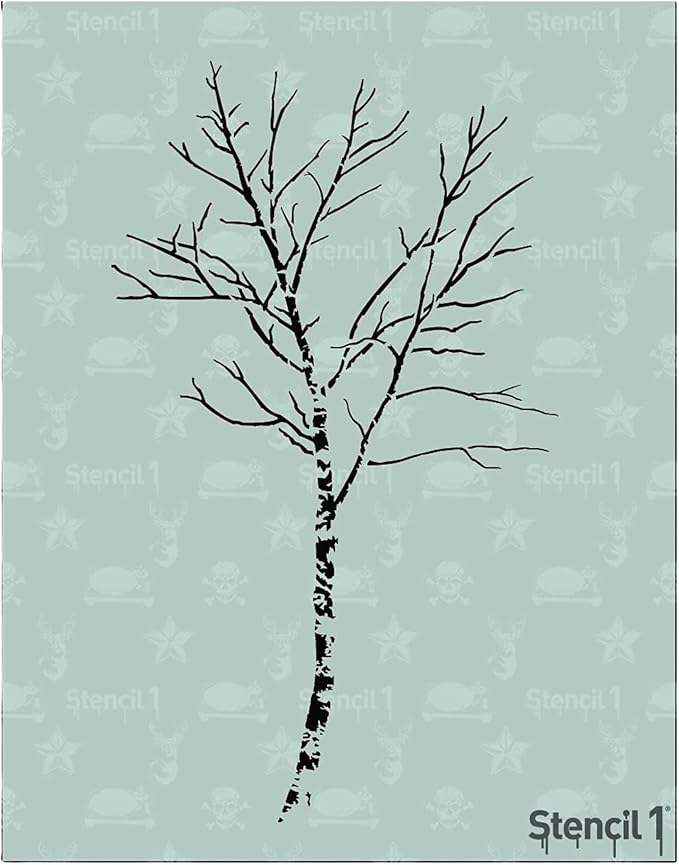 Birch Tree Stencil Durable Quality Reusable Stencils for Painting - Decor on Walls Fabric & Furniture Recyclable Art Craft - 8.5" x 11"