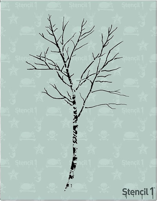 Birch Tree Stencil Durable Quality Reusable Stencils for Painting - Decor on Walls Fabric & Furniture Recyclable Art Craft - 8.5" x 11"