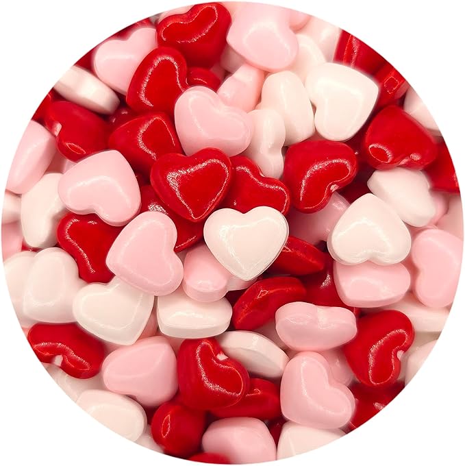 NCS Jumbo Red, White, and Pink Heart Edible Candy Sprinkles, 8 ounces