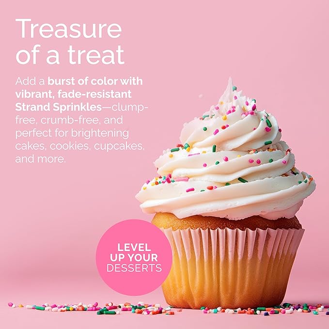 Cake Craft Yellow Sugar Strand Sprinkles (Jimmies) – 3-Pack (100g Each) | Bright Yellow Sprinkles for Cakes, Cupcakes, Cookies & More | Sunny Color & Sweet Crunch