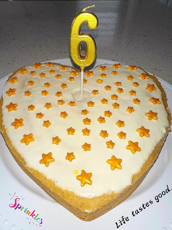 SE Si&Moos Gold Star Sprinkles for Cake Decorating Edible Gold Stars Cupcake Toppers Large and Small Star Cake Decorations for Cakes, Cupcakes, Desserts Toppings Shower Party Christmas Holiday Supplies 3 OZ