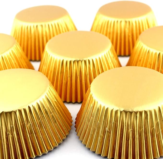Eoonfirst Gold Foil Cupcake Case Liners Wrappers Baking Muffin Paper Cups 200 Pcs