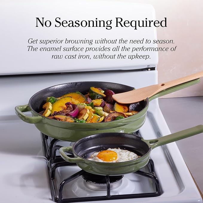 Our Place Cast Iron Always Pan | Premium Enameled, Toxin-Free Surface | 10-inch 8-in-1 Multifunctional Cookware System | Lid, Handle Covers | Heavy Duty Skillet | Oven & High Heat Safe | Char