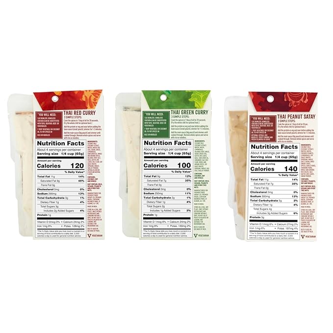 Spice Tailor 3 Simple Steps Restaurant Quality Meals in Minutes Kits Ready in 10 Minutes (3 Pack, Thai Curry Variety)