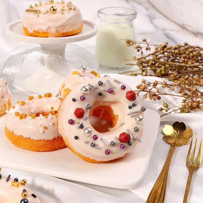 Sprinkles For Cake Decorating, Cupcake, Cookies, Ice Cream Topper, 6 Packs Gold Sprinkles, Silver Sprinkles, Luxury of assorted Sprinkles for Cake Baking, Perfect For Birthdays, Wedding