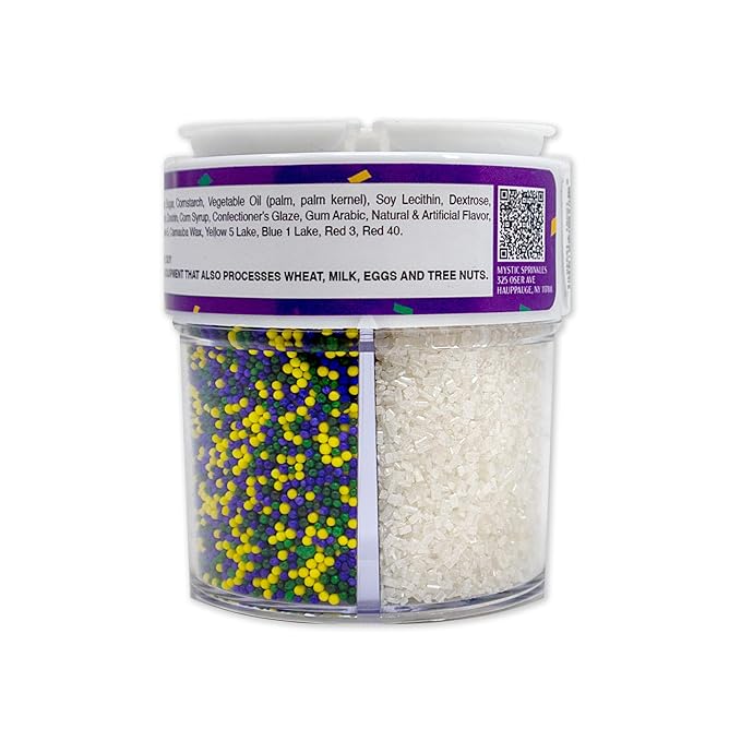 Mystic Sprinkles 4 Cell Sprinkle Assortments (Mardi Gras, Petite)