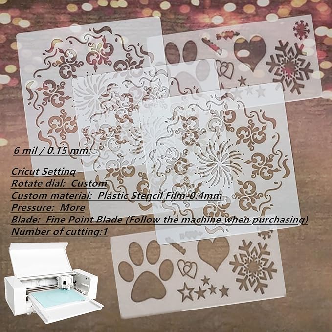 BANLTRE 32 Pieces 6 mil Transparency Blank Template Material Stencils Mylar for Cutting Paper Clear Sheet 12 × 12 inch (32-6 mil)