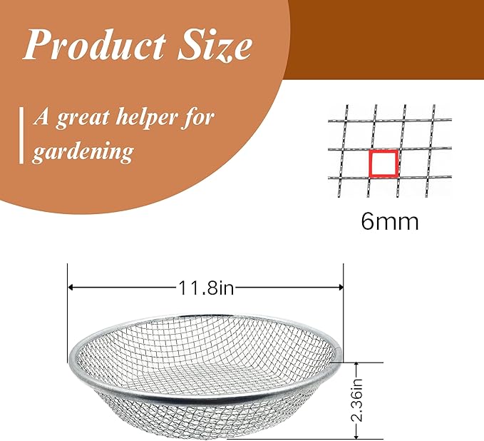 Soil Sifter for Gardening, Rock Sifter for 5gallon Bucket, Dirt Sifter Compost Sifter, Sifter for Gravel Sawdust Vermicompost (1, 1/4 Inch)