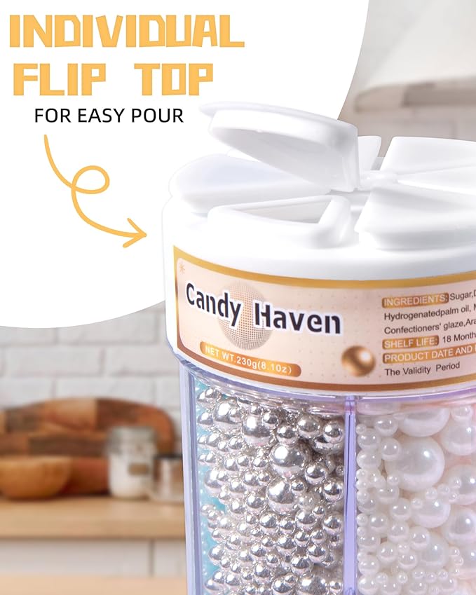Easter Sprinkles for Baking Edible Sugar Confetti, Nonpareils & Sugar Pearls - Easter Cake Decorations, Cookies, Cupcakes, Dessert Toppings (Spring Pastel Colors)