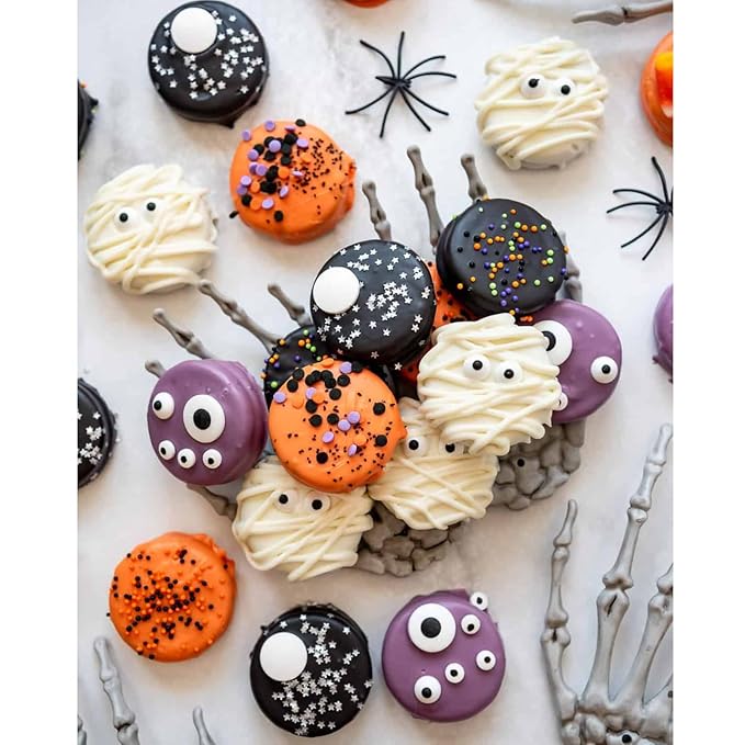 Eyeball Sprinkles for Cake Decorations, Edible Big Candy Eyeball for Cupcake Topper Ice Cream, Candy, Cookie 3.5oz, Perfect for Halloween Christmas Holiday Dessert Party (18mm Eyeballs)