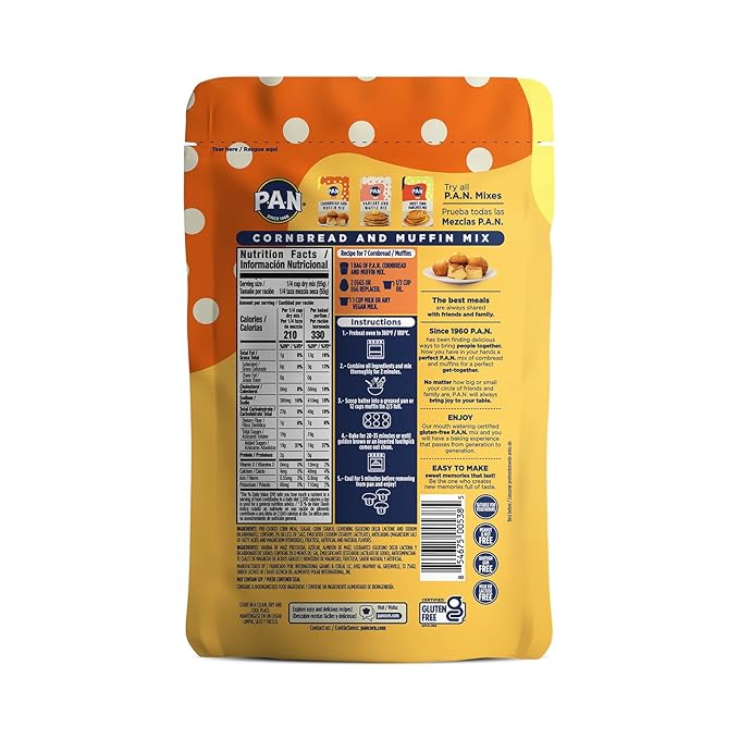 P.A.N Cornbread and Muffin Mix – Gluten Free Baking Mix 0.9 lb. (6 Pack)