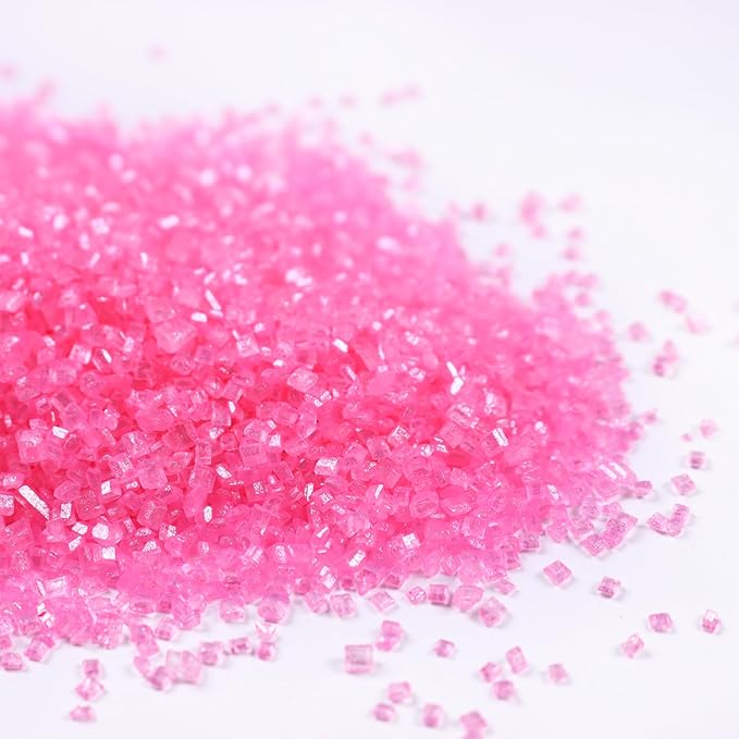 Pink Sanding Sugar 150g (5.3 oz) - Edible Sparkling Sugar for Baking Decorations, Cookies, Cakes, Cupcakes Ice Cream Toppers - Vibrant Pink Color Sugar Crystals