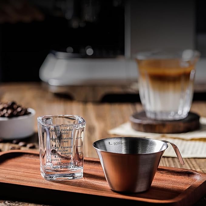 60ml Espresso Shot Glass,Heavy Sturdy Shot Glass Measuring Cup for Coffee,Milk,Cocktails,Tequila(Square-1pack)