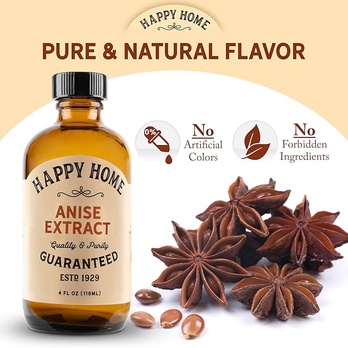 Happy Home Pure Anise Extract - Certified Kosher, 4 oz. (Pack of 2)