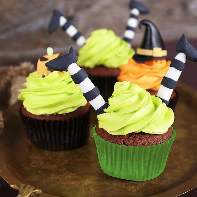 300 Pieces Pink and Green Cupcake Liners Witch Party Cupcake Wrappers Baking Cups for Baby Shower Witch Princess Party Supplies