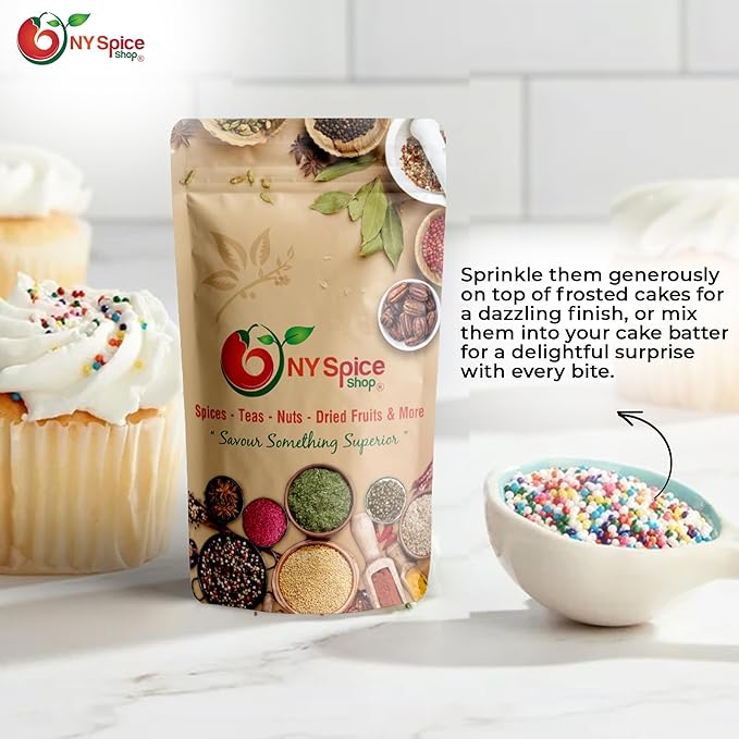 NY Spice Shop Mix Color Nonpareils Sprinkles - 1 Pound Non Pareil Sprinkles - Sprinkle for Party Decorations and Cookies