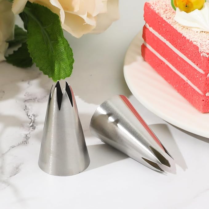 3pcs 1M Cake Piping Tips, Decorating Supplies, Nozzles for Buttercream, Icing, Birthday Cakes, Cupcakes - Baking Tools for DIY Art