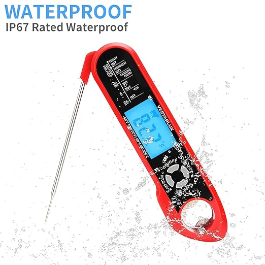 Digital Meat Thermometer – Waterproof Instant Read Food Thermometer for Cooking with Dual Probes, Backlight, Alarm, ºF/ºC for Steak, Oil, Frying, Candy, Grill, BBQ, Smoker, Oven
