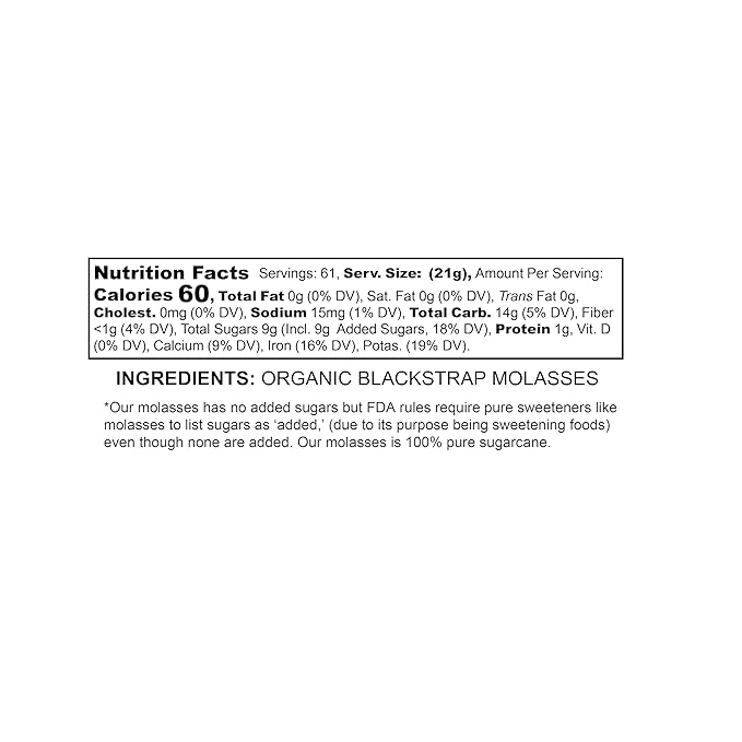 Better Than Honey Organic Blackstrap Molasses 20 Fl oz (32oz weight) – Unsulphured Natural Molasses with Rich Flavor for Baking, Coffee, Smoothies, Pancakes & Everyday Kitchen Use