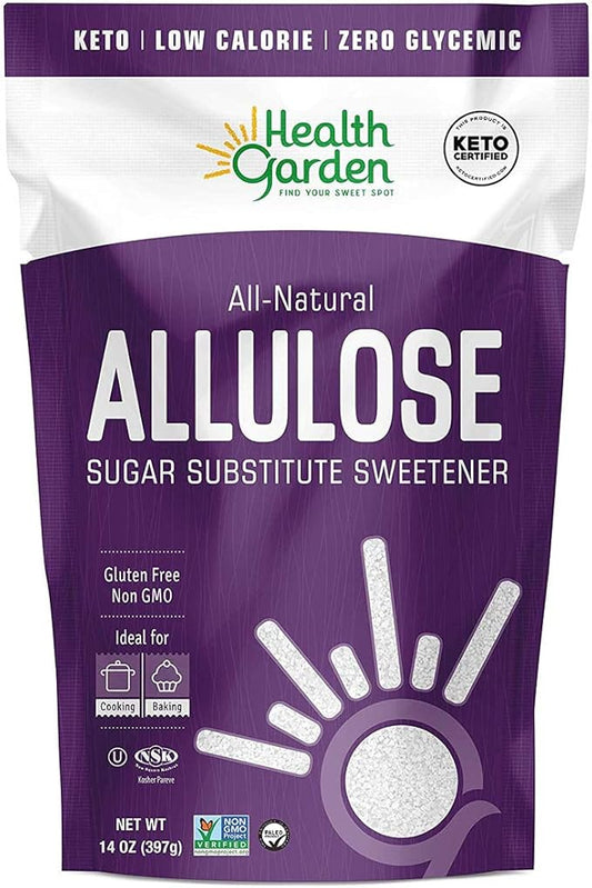 Health Garden Allulose Sweetener - Gluten and Sugar Free - Zero Net Carb - Non GMO - Kosher - Keto Friendly (14 OZ)