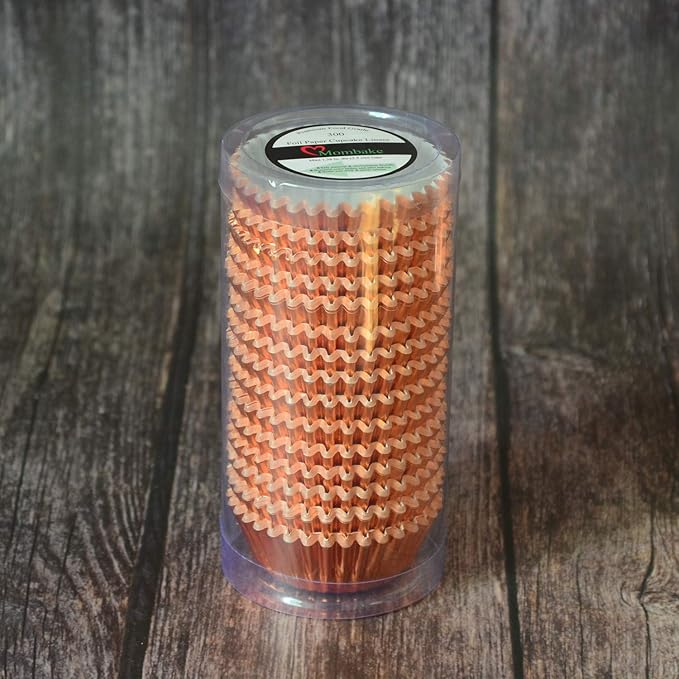 Mini Orange Foil Cupcake Liners Muffin Baking Cups for Party and More, 300-Count