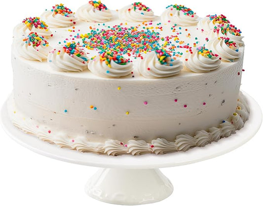 12 Inch Round White Ceramic Cake Stand, Decorative Cupcake Stand, Dessert Display Plates for Snacks and Cookies, Baby Shower, Birthday, Wedding Party Decor