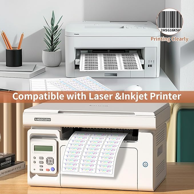 1" x 2 5/8" (500 Sheets) Address Labels, Labels Sticker Paper for Laser/Ink Jet Printer, Printable and Writable White Sticker Labels- Matte, 30 per Page Labels (Total 15000 Labels)