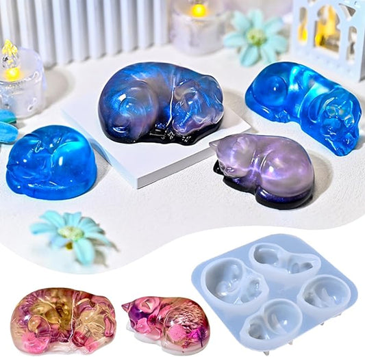 Cat and Dog Resin Silicone Mold, 3D Animal Epoxy Casting Molds, Resin Pet Memorial Statue for The Preservation of Animal Hair and Ashes, Pet Parents Souvenir,DIY Home Decorations, Art Crafts, Gift