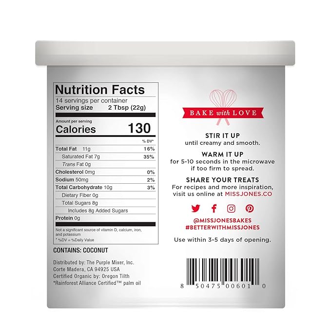Miss Jones Baking Organic Buttercream Frosting, Perfect for Icing and Decorating, Vegan-Friendly: Rich Fudge Chocolate (Pack of 12)