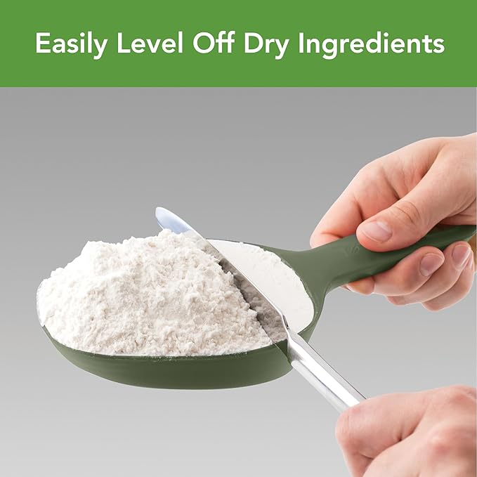 Tovolo Scoop & Sift, Ergonomic Fine Mesh Sieve Flour Sifter, Easy Scoop 1 Measuring Cup, Dishwasher-Safe Baking Tool for Dusting & Aerating, Thyme