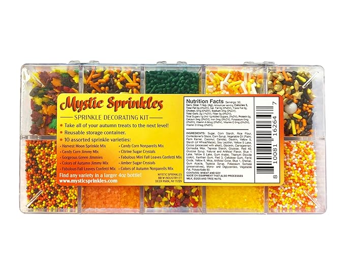 Mystic Sprinkles Autumn/Harvest/Thanksgiving Sprinkle decorating Kits (Sweater Weather Sprinkle Decorating Kit 7.1oz)