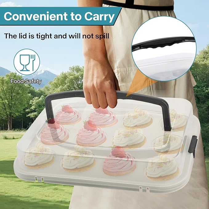 2-Pack Beige Muffin Pan, Non-Stick 12-Cup Cupcake Pan with Lid, Cupcake Pan with Lid and Handle, Perfect for Holidays, Birthdays, and Family Gatherings