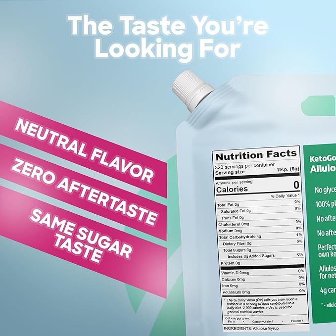KetoGoods Allulose Simple Syrup: No carbs/calories, Keto friendly, No glycemic impact (5lb)