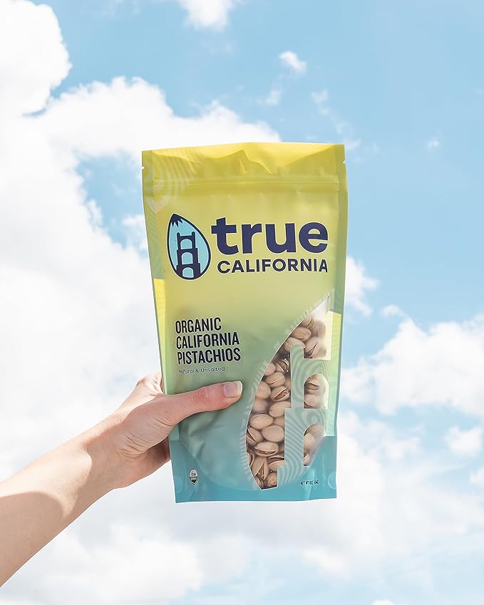 True California Organic Pistachios (1 LB x 2 Packs) Raw, Natural & Unsalted, Not Roasted, In-Shell, Vegan & Gluten-Free