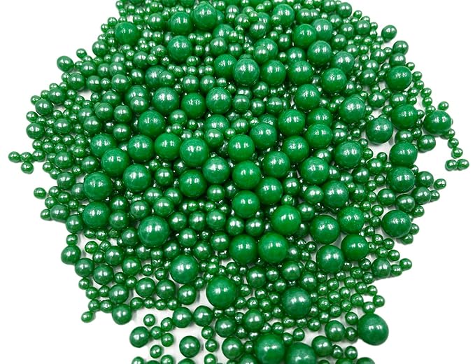 Christmas Sprinkles Pearl Sugar Green Candy 130g/ 4.6oz Baking Edible for Cake Decorations Cupcake Toppers Cookie Decorating Ice Cream Toppings Celebrations Shaker Jar Wedding Shower Party Supplies