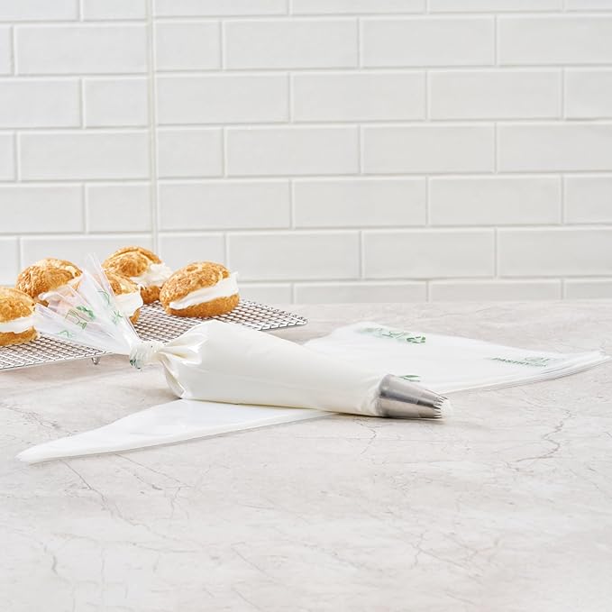 Restaurantware Pastry Tek 21 Inch Piping Bags 100 For Icing Pastry Bags - Disposable Food Grade Clear Plastic Decorating Bags Non Slip For Frosting Cupcakes Cakes And Pies