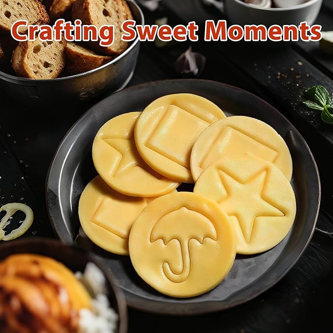 Sugar Candy Making Tools,Stainless Steel Cookie Cutters,Cookie Cutters Set Round Heart,Umbrella Cookie Cutter,Sugar Biscuit Kit Making For Kitchen,Baking&Christmas Holiday Party (6-Piece Set)