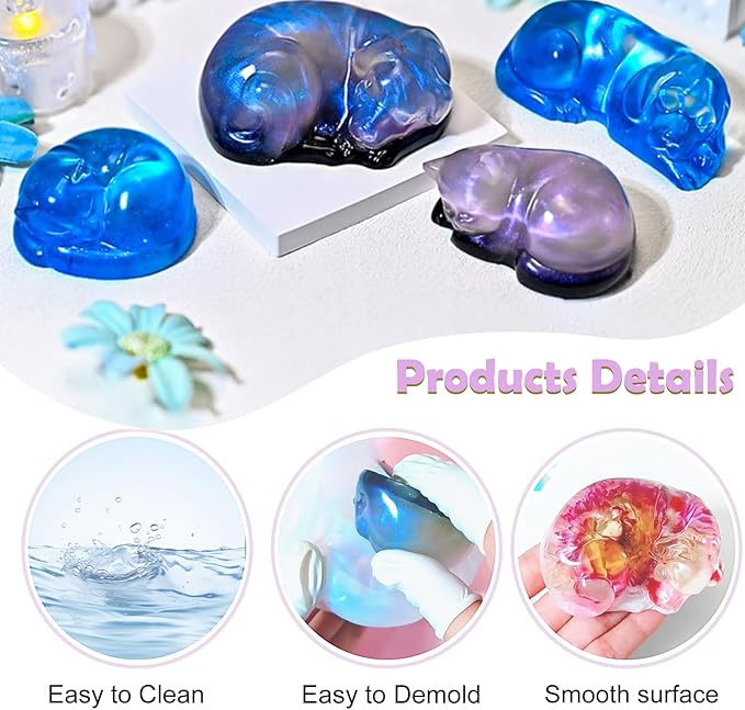Cat and Dog Resin Silicone Mold, 3D Animal Epoxy Casting Molds, Resin Pet Memorial Statue for The Preservation of Animal Hair and Ashes, Pet Parents Souvenir,DIY Home Decorations, Art Crafts, Gift