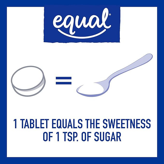 EQUAL 0 Calorie Sweetener Tablets, Aspartame and Acesulfame-K Sweetener, Sugar Substitute, Zero Calorie Sugar Substitute Tablets, Erythritol Free, 100 Ct (Pack of 6)
