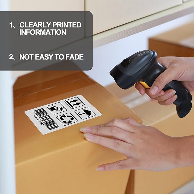 L LIKED 3" x 5" Direct Thermal Labels, 500 Fanfold Thermal Printer Shipping Labels for Small and Microenterprise, Compatible with Zebra & Rollo Printers, Perforated Line, White - 500 Pcs.