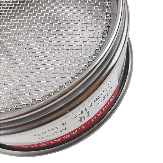 LABALPHA 14 Mesh Lab Sieves, Test Sieve #14 Mesh, 4'' Diameter, 304 Stainless Steel Wire Cloth (1.43mm)